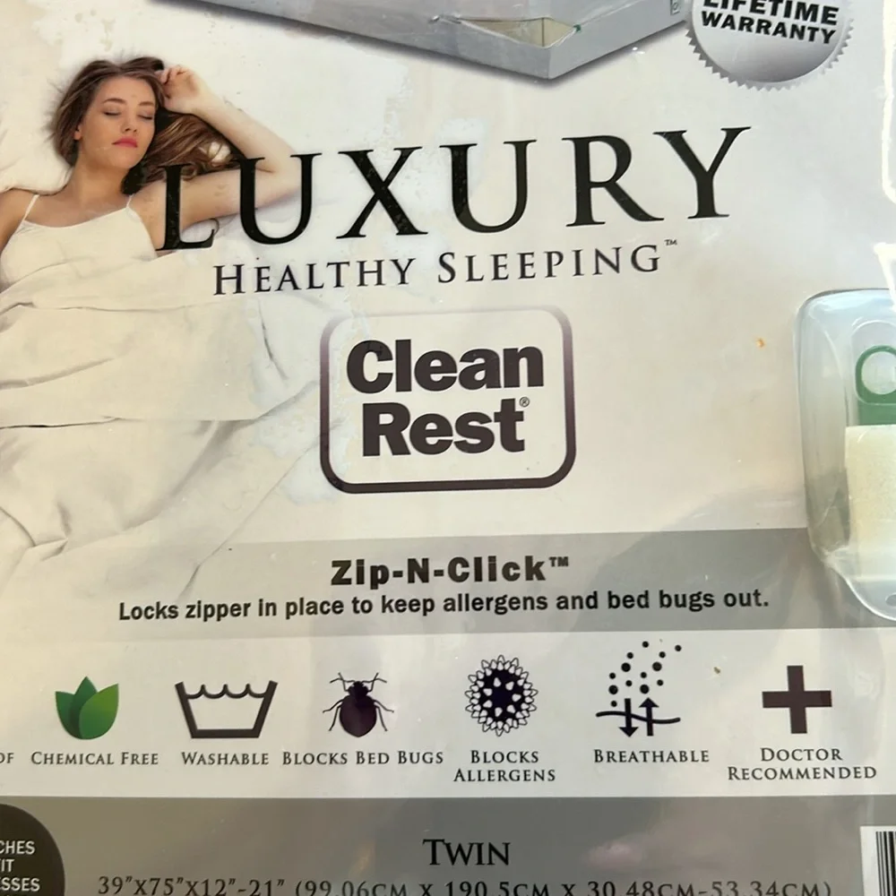 Clean Rest Luxury Healthy Waterproof Mattress Encasement Protector Size Twin